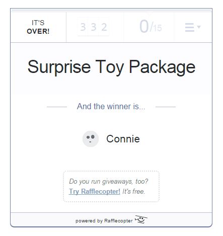 Surprise Toy Pkg Rafflecopter with giveaway winner