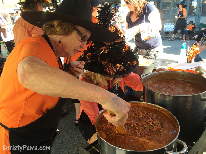 Pots of Chili Being Stirred - Saucy Sisters